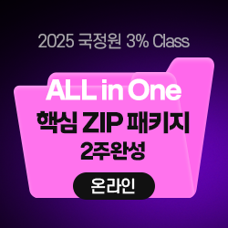 2025 국정원 3% Class 특정직 7급 ALL-In-One 핵심 ZIP 패키지 (온라인) - 14Days