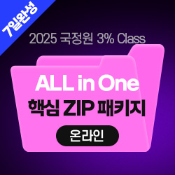 2025 국정원 3% Class 특정직 7급 ALL-In-One 핵심 ZIP 패키지 (온라인) - 7Days