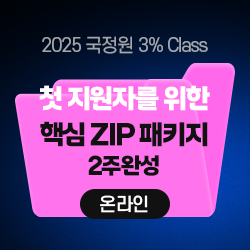2025 국정원 3% Class 특정직 7급 첫 지원자를 위한 핵심 ZIP 패키지 (온라인) - 14Days
