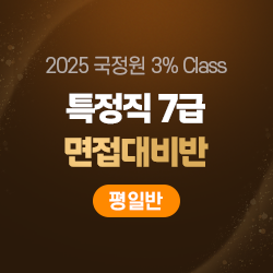 2025 국정원 3% Class 특정직 7급 면접대비반(평일반)