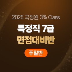 2025 국정원 3% Class 특정직 7급 면접대비반(주말반)
