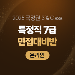 2025 국정원 3% Class 특정직 7급 면접대비반(온라인)