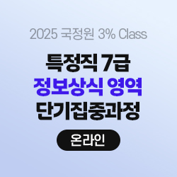 2025 국정원 3% Class 특정직 7급 정보상식 영역 단기집중과정 (온라인)